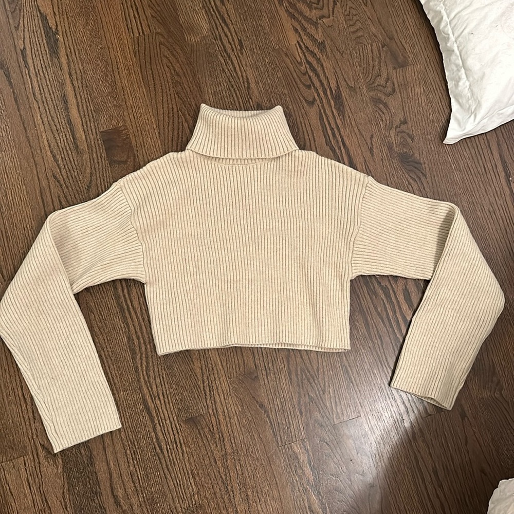 Cropped turtleneck sweater